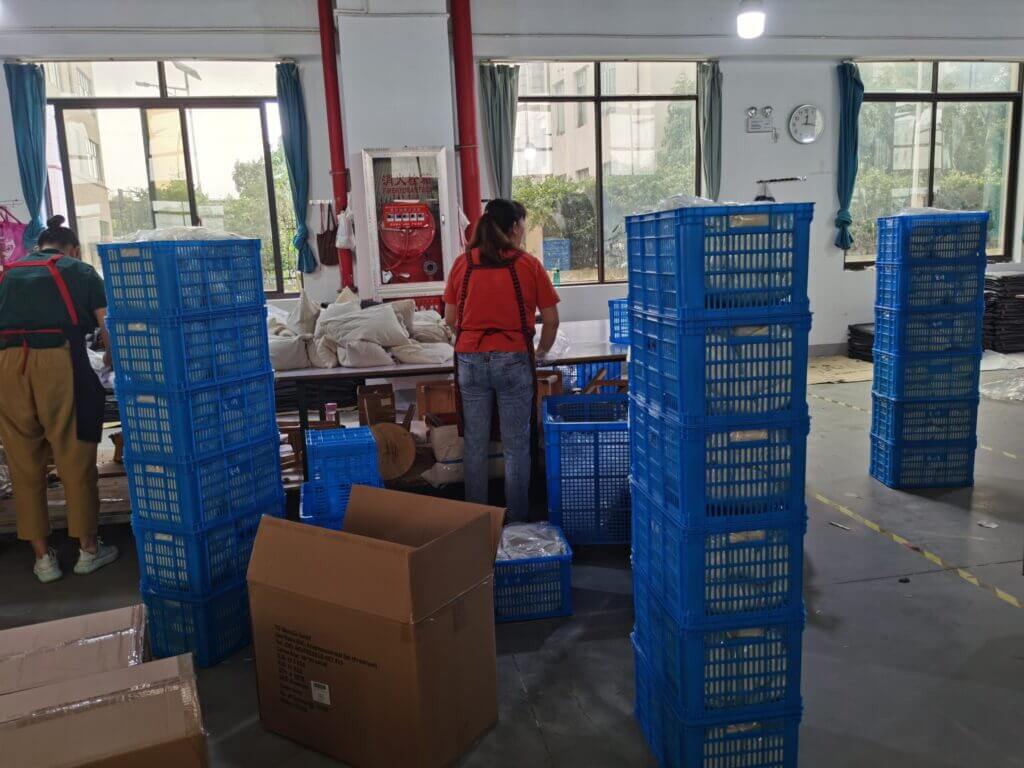 Quality inspection of acupressure mats before shipment